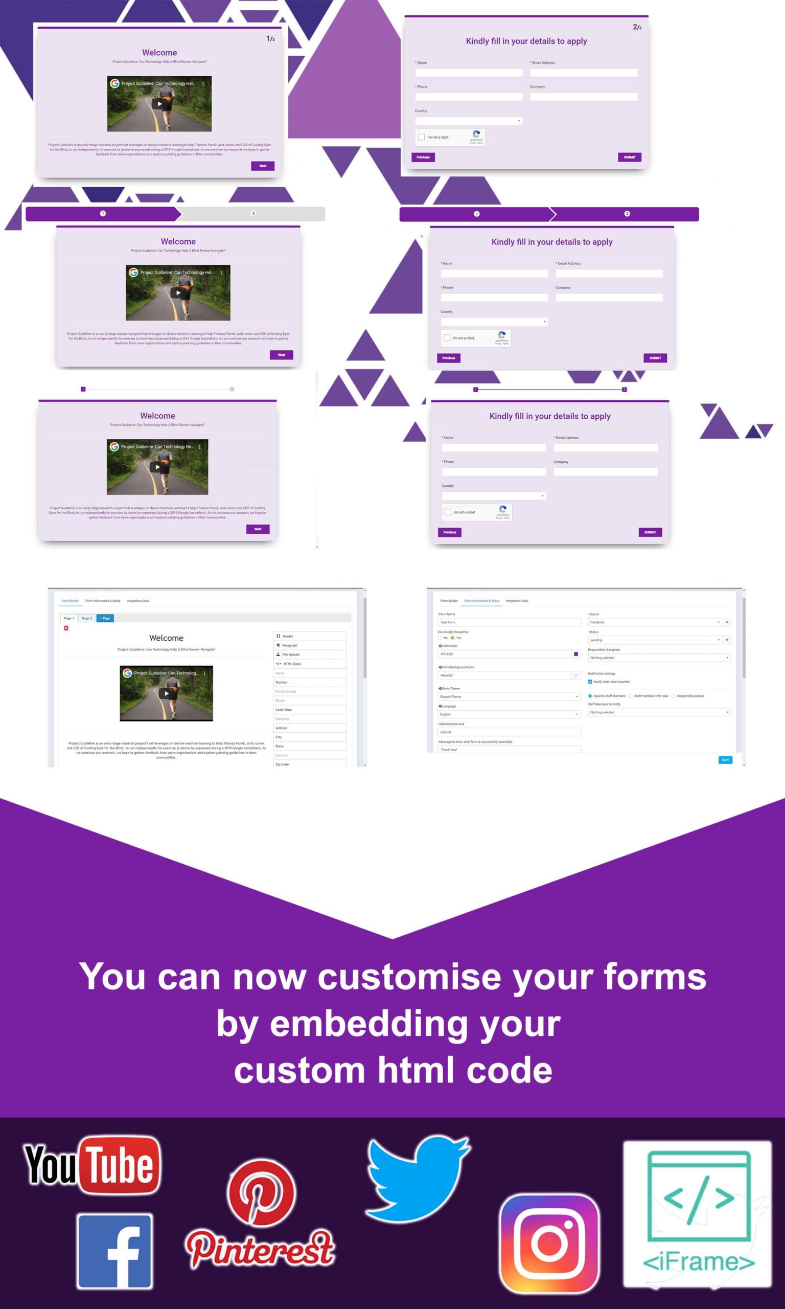 multi-page web to lead form